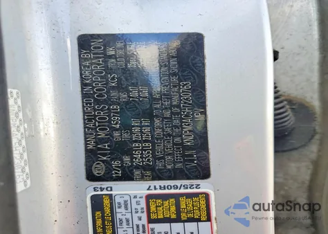 2017 Kia Sportage Lx из США, поврежденный, VIN KNDPM3AC5H7230763